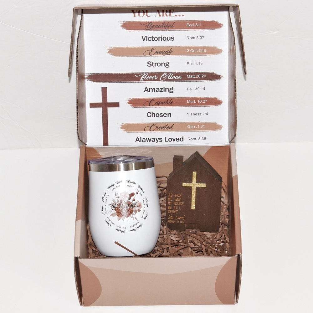 Scripture Gift Set Tumbler Cup & Wooden Plaque
